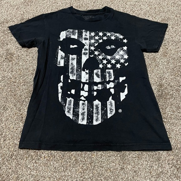 Misfits American Flag Skull Graphic T-Shirt Punk Rock Band Tee - Picture 1 of 4
